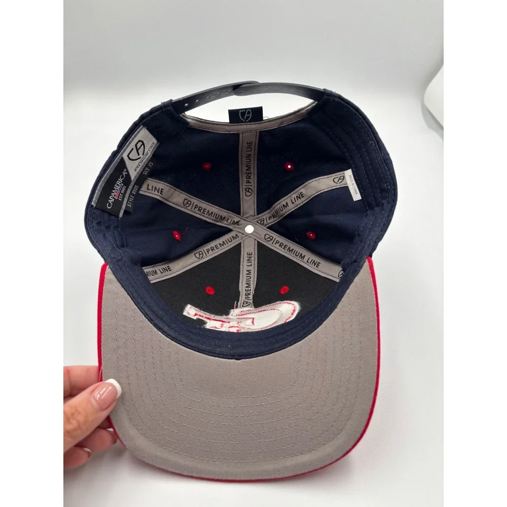 Cap‎ America Premium Line GT Snapback Hat Navy Blue Red Embroidered Cap 8505 XS